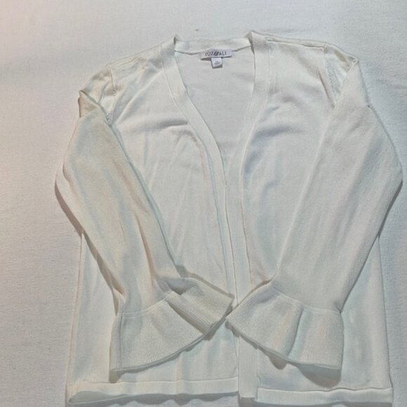 Roz & Ali White Lightweight Cardigan with Bell Sleeves no buttons EUC - Picture 13 of 14